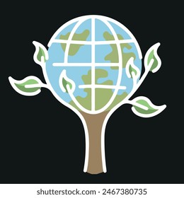 Icono de concepto de día verde Vector