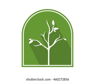 green dead tree leafless plant fall image vector icon