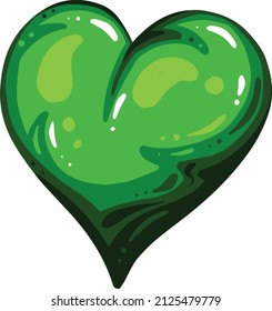 Green Dead Zombie Heart Cartoon Illustration Stock Vector (Royalty Free
