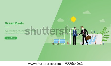 green deal agreement concept for website design template banner or slide presentation cover