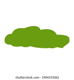 Green deciduous tree or bush isolated. Shrub sculpture. Graphic element. Simple doodle cartoon style. Nature and ecology. Park, forest or garden. Environmental issues. Post cards and posters