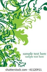 green decorative background with place for text