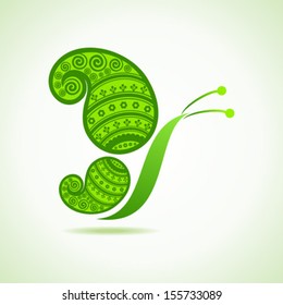 Green decorative butterfly-vector illustration  