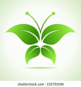 Green decorative butterfly-vector illustration  