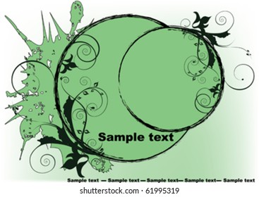 green decorative circle with place for text