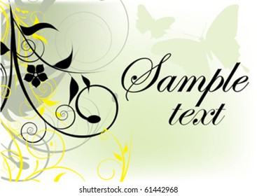 green decorative design with place for text