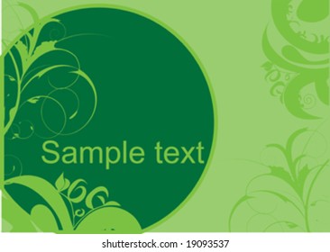 green decorative design with sample text