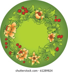 green decorative floral background