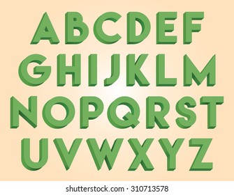 Green decorative font