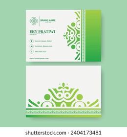 Green decorative logo and business card template
