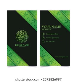 Green decorative logo and business card template