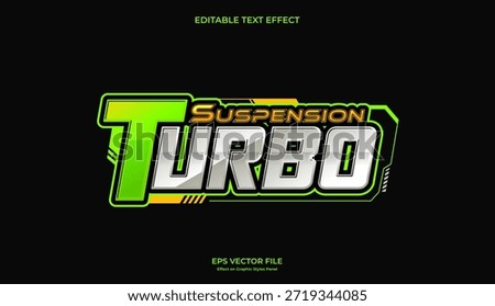 green decorative racing turbo editable text effect design