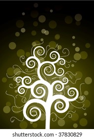 Green decorative tree, vector illustration