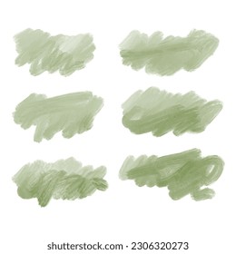 Green decorative Watercolor brush stroke set background vector