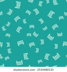 Green Decree, paper, parchment, scroll icon icon isolated seamless pattern on green background.  Vector