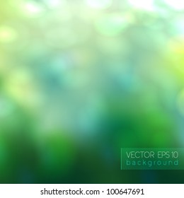 Green defocused abstract light background (bokeh) - vector illustration.