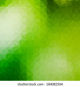Green defocused background with geometric ornament