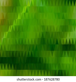 Green defocused background with geometric triangular ornament