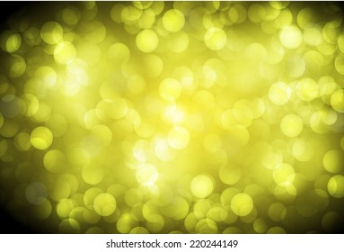 green Defocused Light, Flickering Lights, Vector abstract festive background with bokeh defocused lights. 