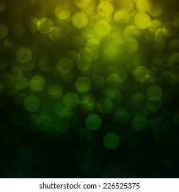 green Defocused Light, Flickering Lights, Vector abstract festive background with bokeh defocused lights. 