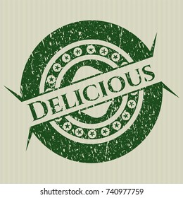 Green Delicious distress rubber stamp