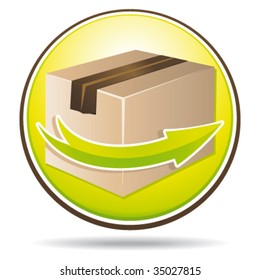 Green delivery icon. Vector illustration.