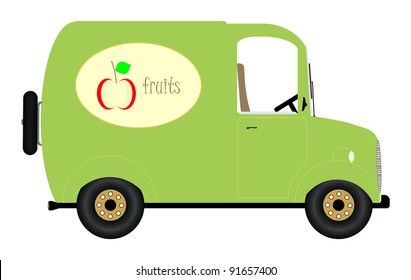 Green delivery minivan