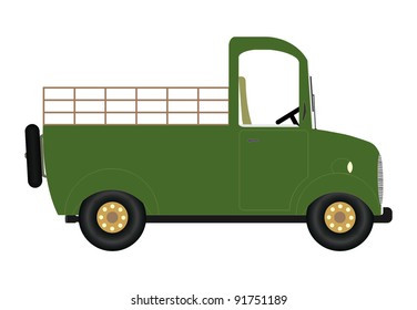 Green delivery truck