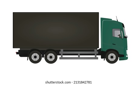 Green delivery truck. vector illustration