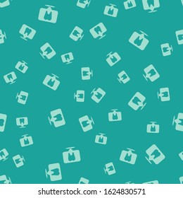 Green Dental clinic location icon isolated seamless pattern on green background.  Vector Illustration