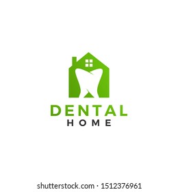 green dental home logo design idea