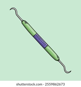 Green dental probe or crescent probe