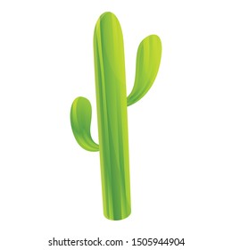 Green desert cactus icon. Cartoon of green desert cactus vector icon for web design isolated on white background