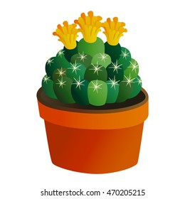 Green desert plant nature cartoon cactus and mexican summer cute cartoon cactus home plant