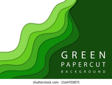 Green design abstract papercut template background concept. Papercut create idea business concept style background.