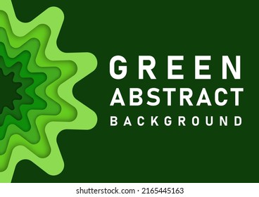 Green design abstract papercut template background concept. Papercut create idea business concept style background,3d wallpaper ecology layout  shape vector design concept.