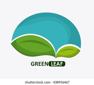 Green design. leaf icon. White background, graphic vector