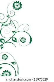 green  design ornament isolated on white