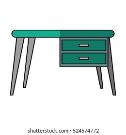green desk office work place icon