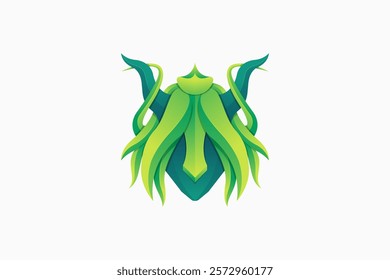 Green Devil Colorful Logo Illustration Vector