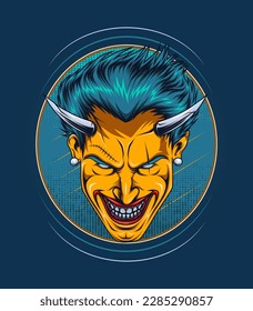 green devil head t shirt design