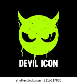 green devil head vector icon