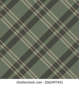 Green Diagonal Plaid Tartan textured Seamless pattern design suitable for fashion textiles and graphics