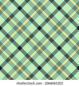 Green Diagonal Plaid Tartan textured Seamless pattern design suitable for fashion textiles and graphics