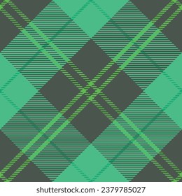 Patrón vectorial transparente trinitense diagonal verde, plaqueta de comprobación de tela, grandioso para textil, scrapbook