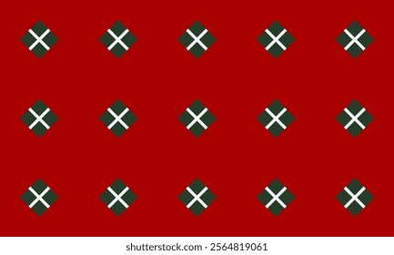 green diamond block on red background pattern, replete image, design for fabric printing, Christmas Background, gift boxes