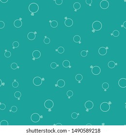 Green Diamond engagement ring icon isolated seamless pattern on green background.  Vector Illustration