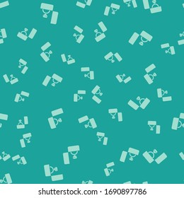 Green Diamond engagement ring icon isolated seamless pattern on green background.  Vector Illustration