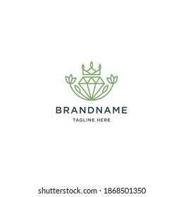 Green diamond logo line. Universal diamond design.