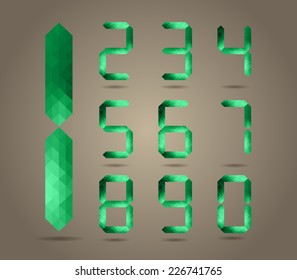 Green diamond numbers set. 
